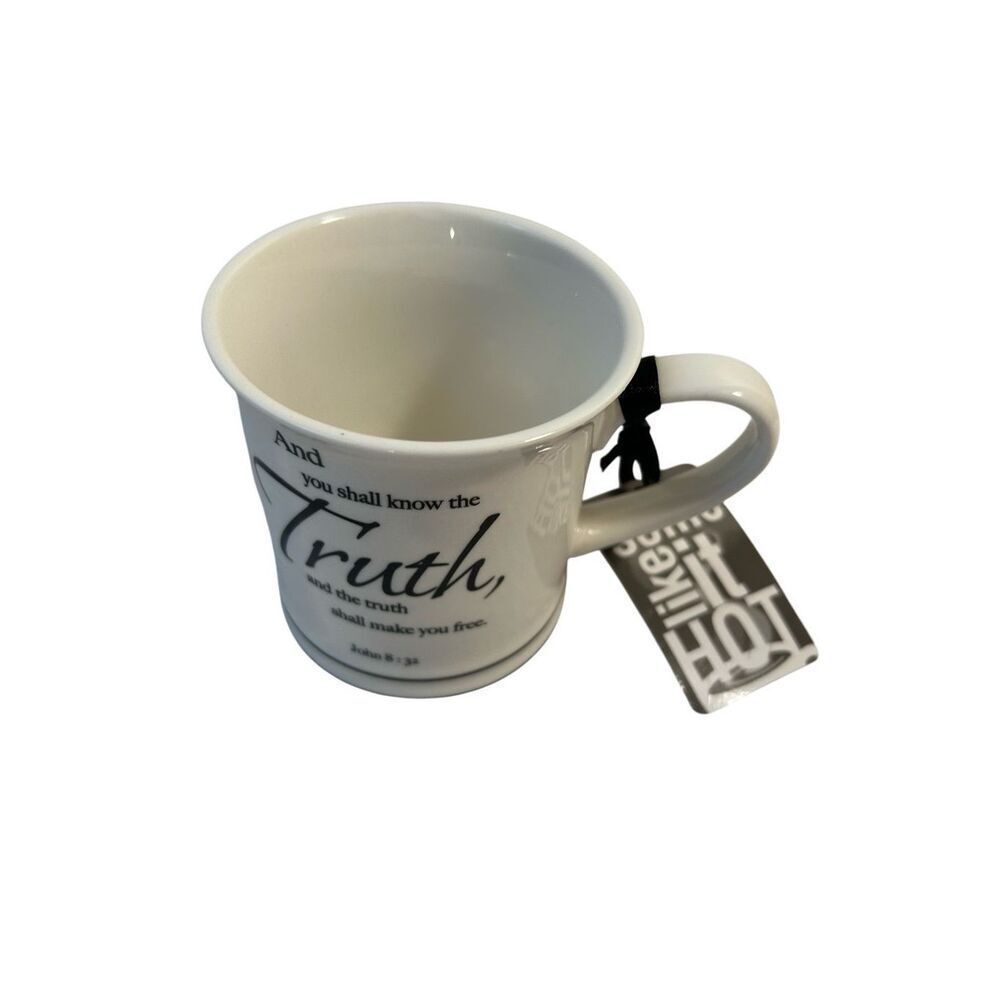 Old time pottery coffee mug gift?‎ truth scripture new John 8:32